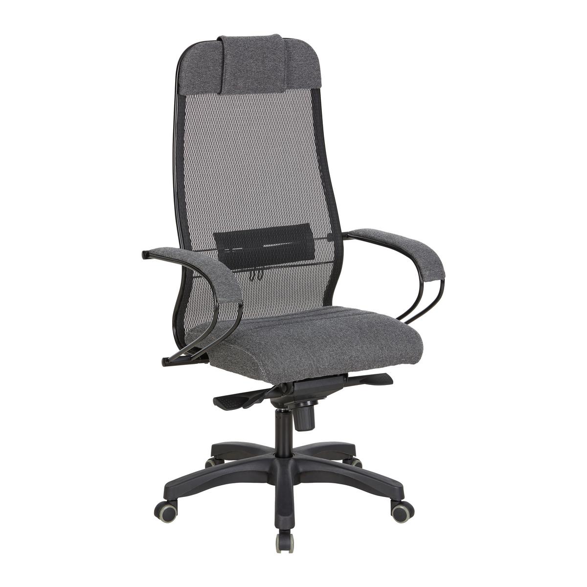 Chefsessel Zora I Comfort in Dunkelgrau - Dunkelgrau/Schwarz, MODERN, Textil/Metall (68/124-134/71cm) - Premium Living