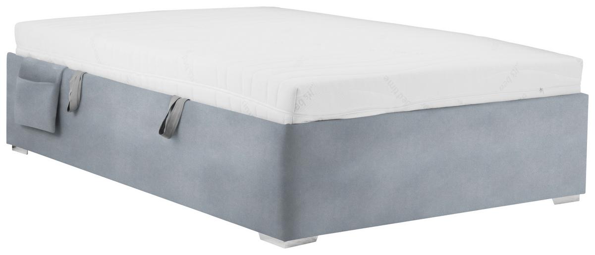 Bett Remi Grau ca. 120x200cm - Chromfarben/Naturfarben, KONVENTIONELL, Holz/Kunststoff (120/200cm) - Mömax