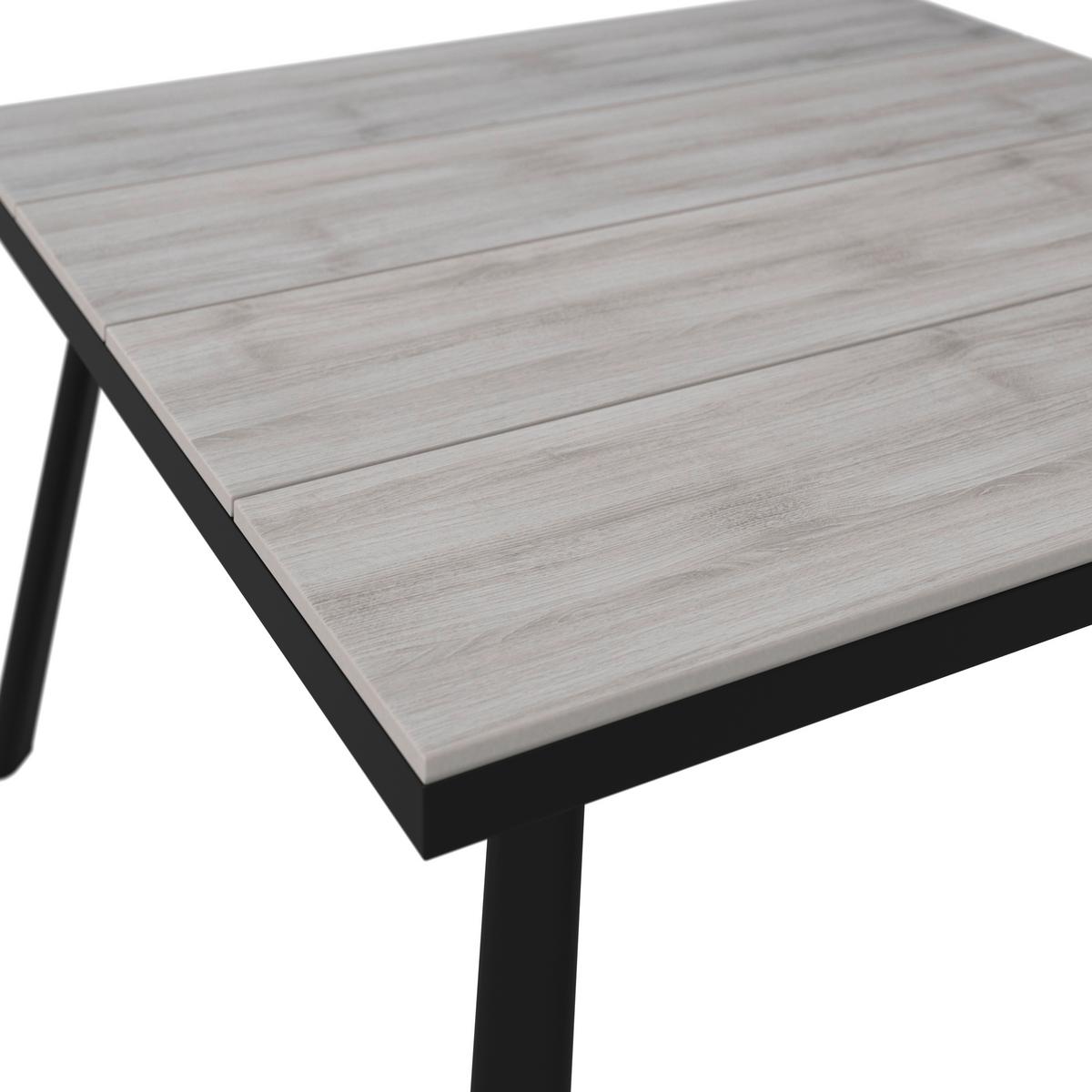 SALON DE JARDIN REPAS ELISA - Schwarz/Grau, Modern, Kunststoff/Textil (238/74/75cm) - Bessagi Garden