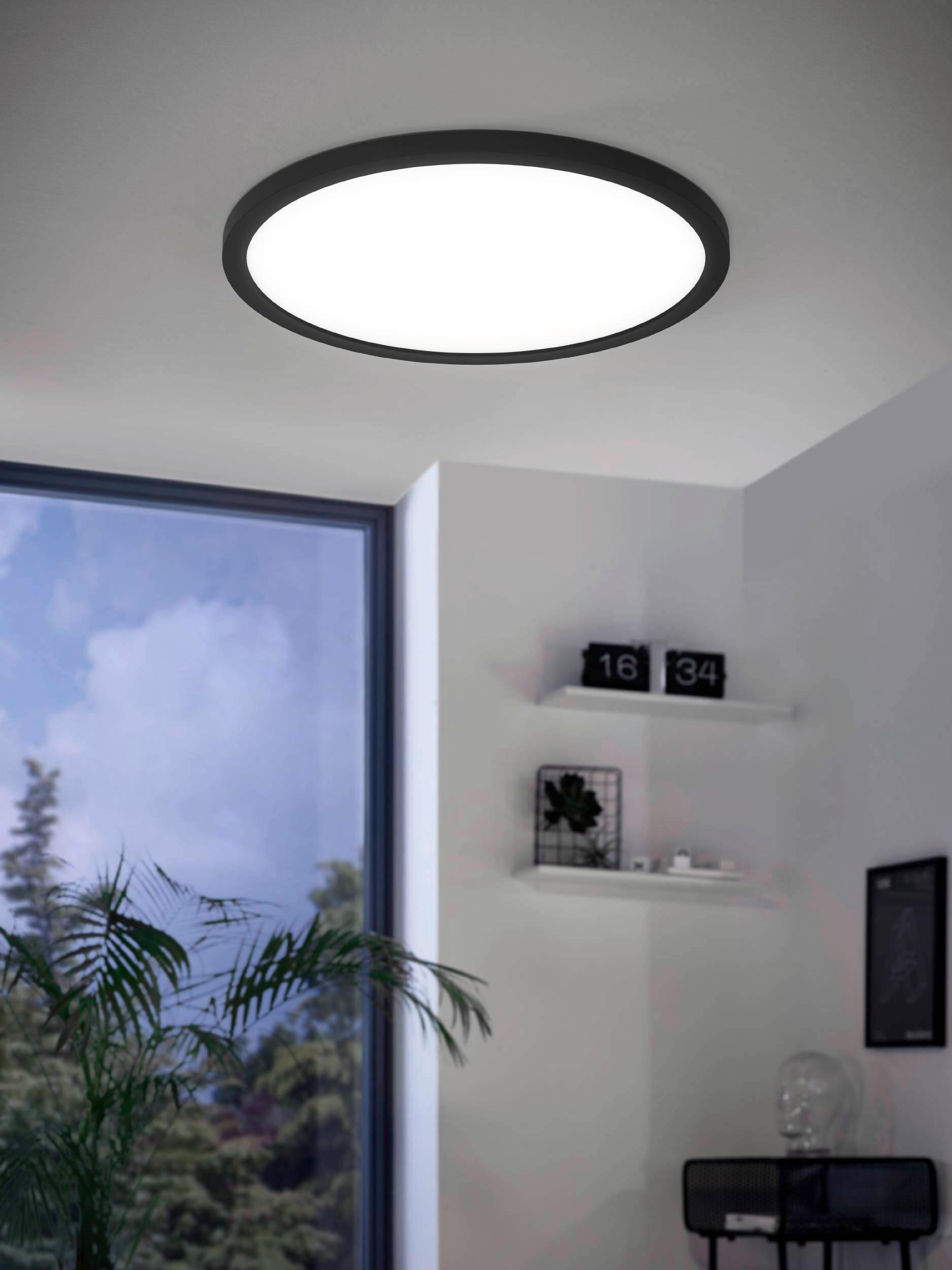 ŁAZIENKOWA LAMPA SUFITOWA 780904 CURITIBA - czarny/biały, Basics, tworzywo sztuczne (29,5/2,5cm) - Celina