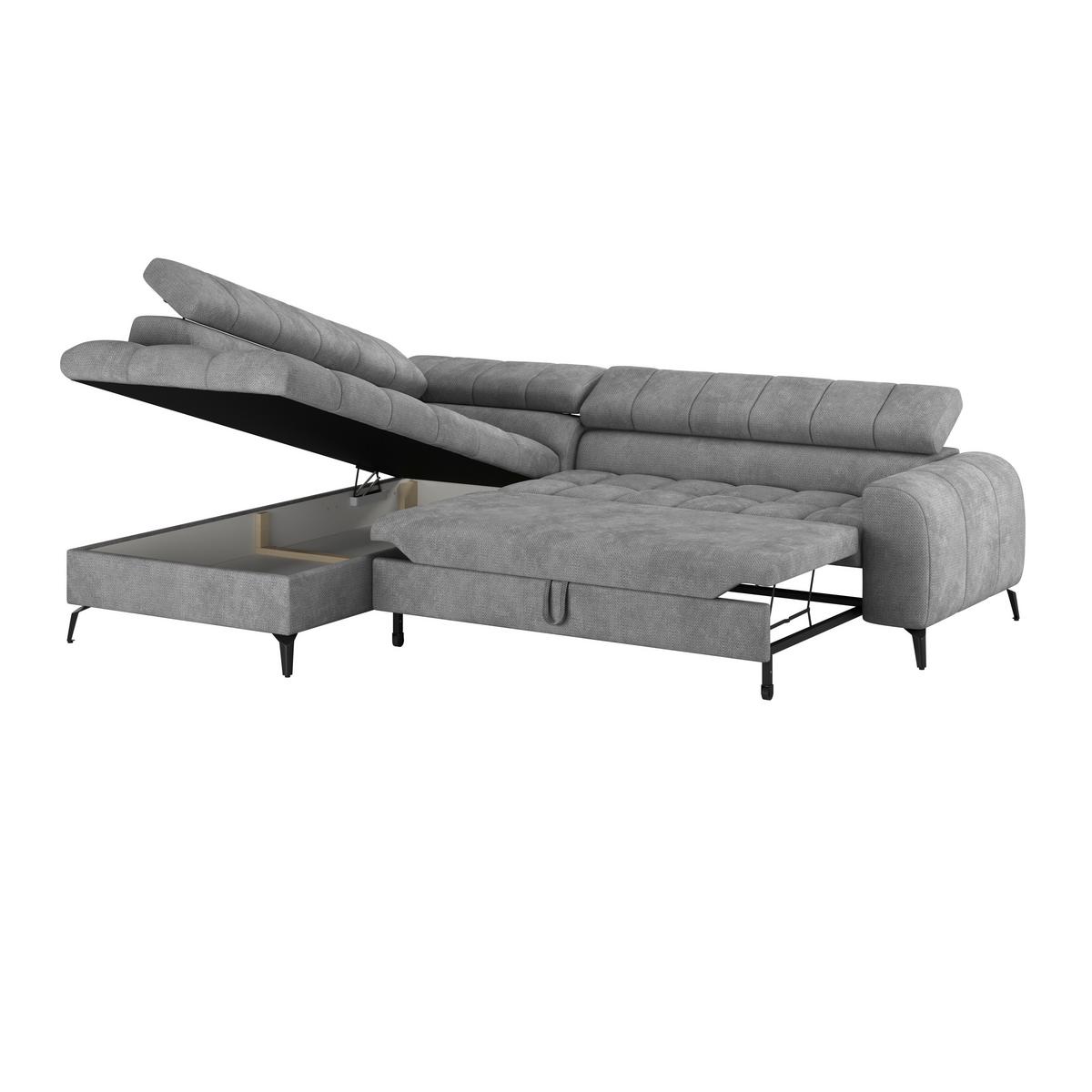 Kutna Garnitura Volf - siva/svijetlo siva, Trend, tekstil/metal (203/261cm)