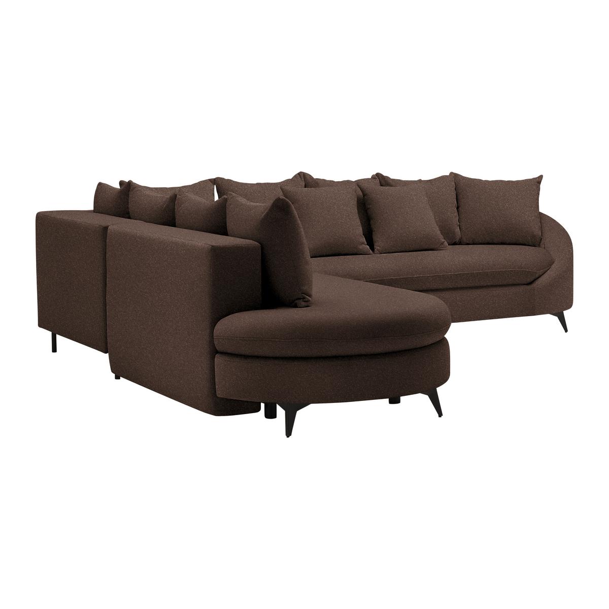 Ecksofa Axel Braun - Schwarz/Braun, MODERN, Textil/Metall (250/87/291cm) - Mömax