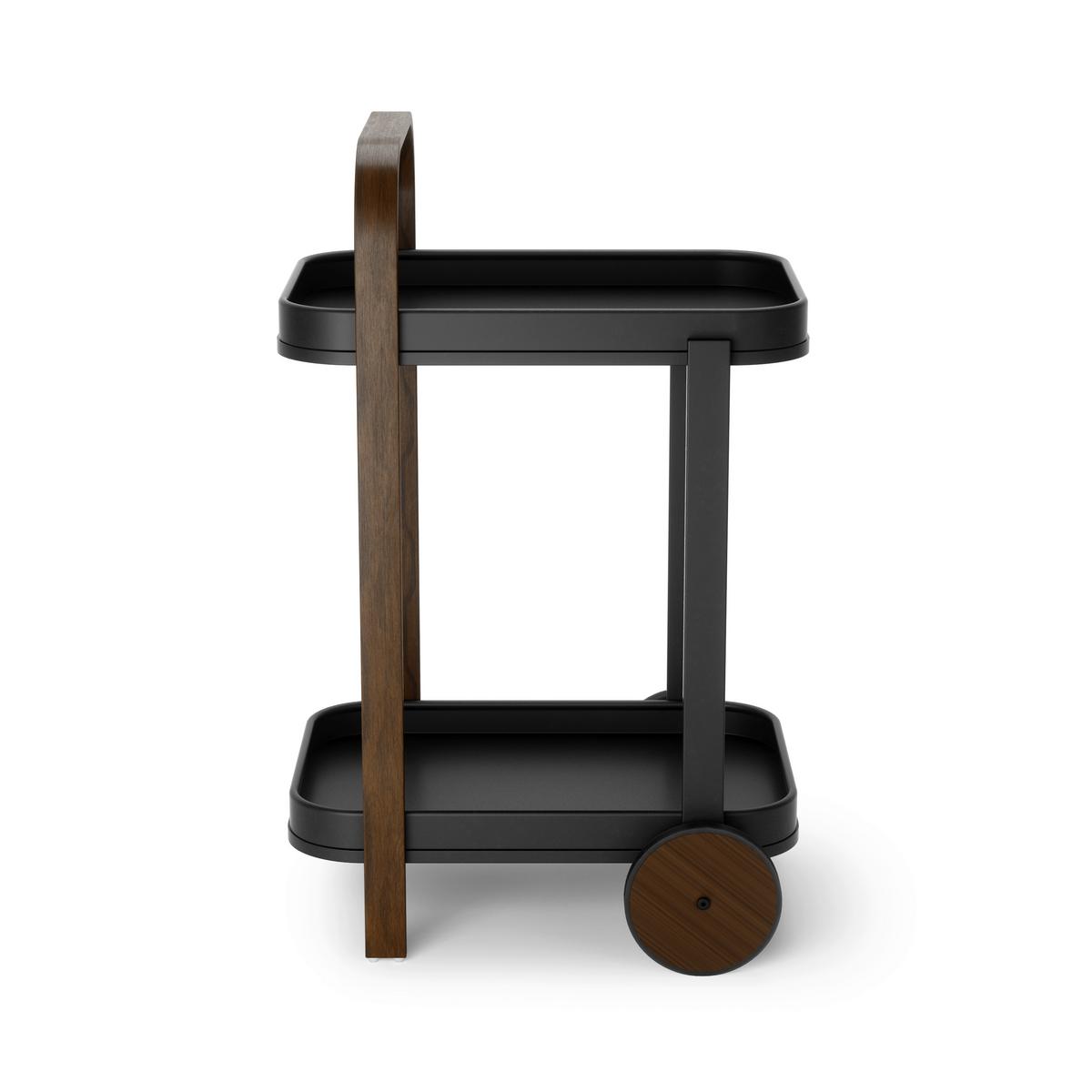 Servierwagen Schwarz/Walnussfarben - Walnussfarben/Schwarz, KONVENTIONELL, Metall (44/80/50cm) - Umbra