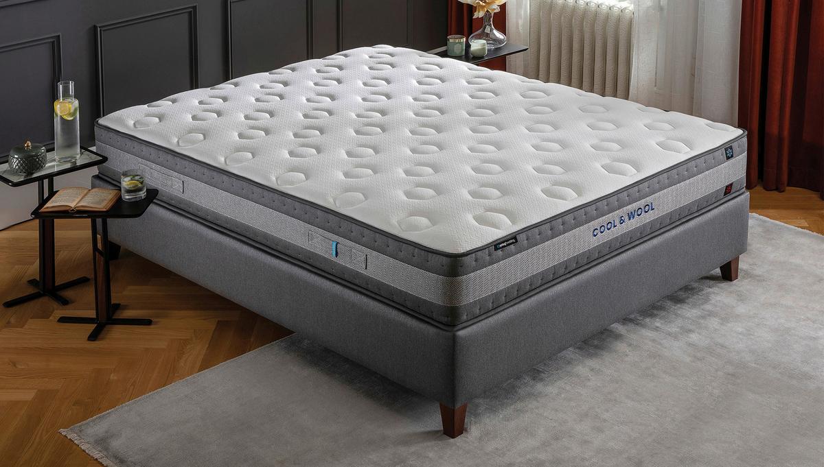 Matratze Cool & Wool H3 + H3 ca. 90x200 cm - Weiß/Grau, Basics, Textil (90/200cm) - Yatas