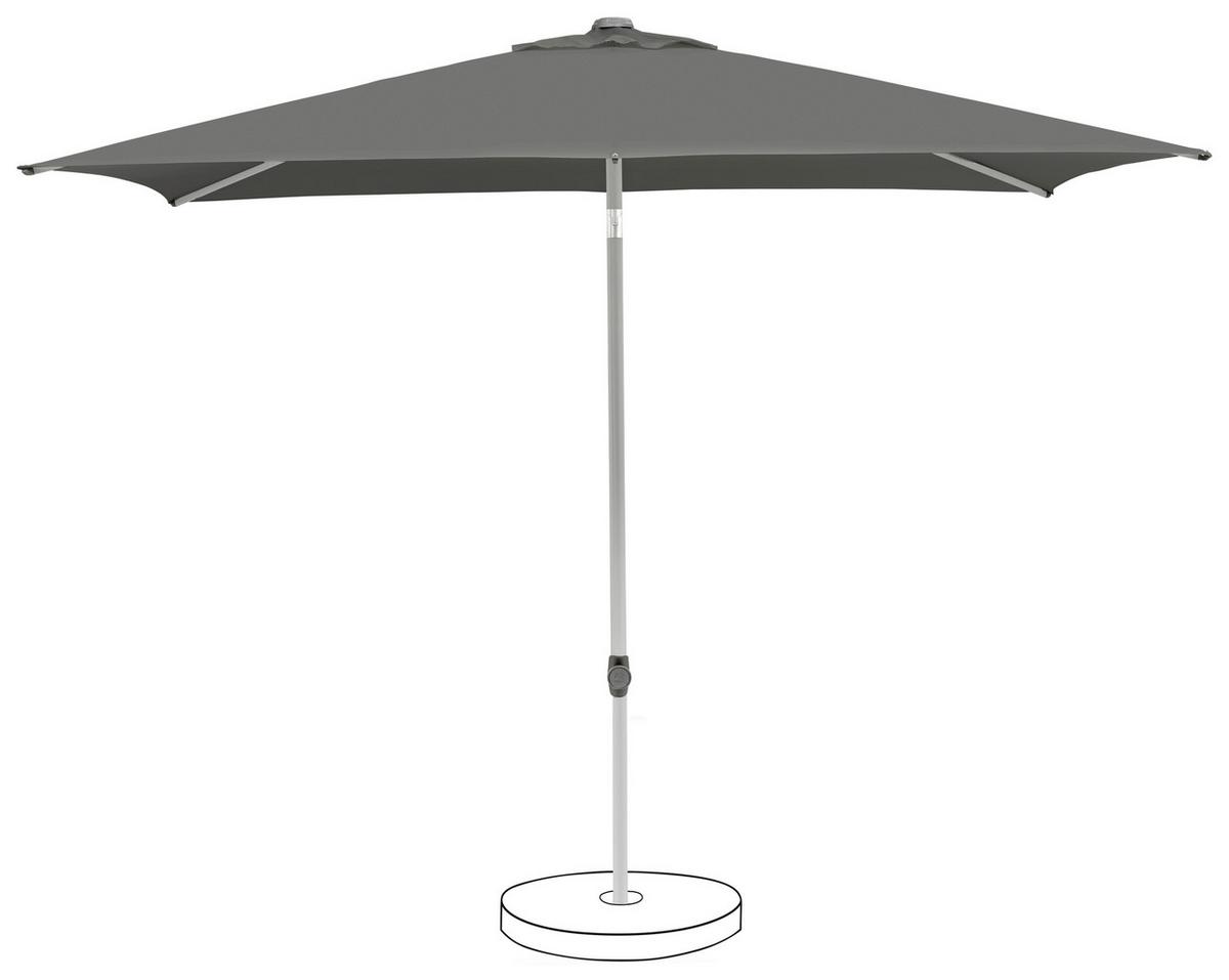 Sonnenschirm Pop up Dunkelgrau ca. 250x200cm - Dunkelgrau/Silberfarben, Basics, Textil/Metall (250/200cm) - Suncomfort by Glatz