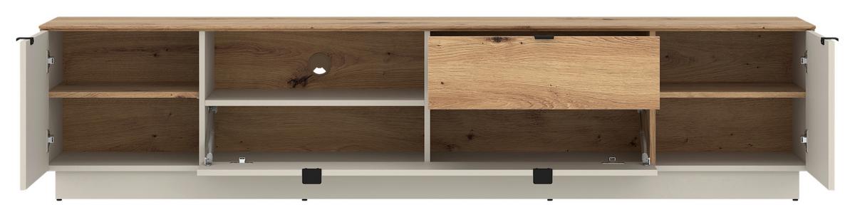 Tv Komoda Viona - kašmir/hrast Artisan, Basics, drvni materijal/metal (215/49/40cm) - Modern Living