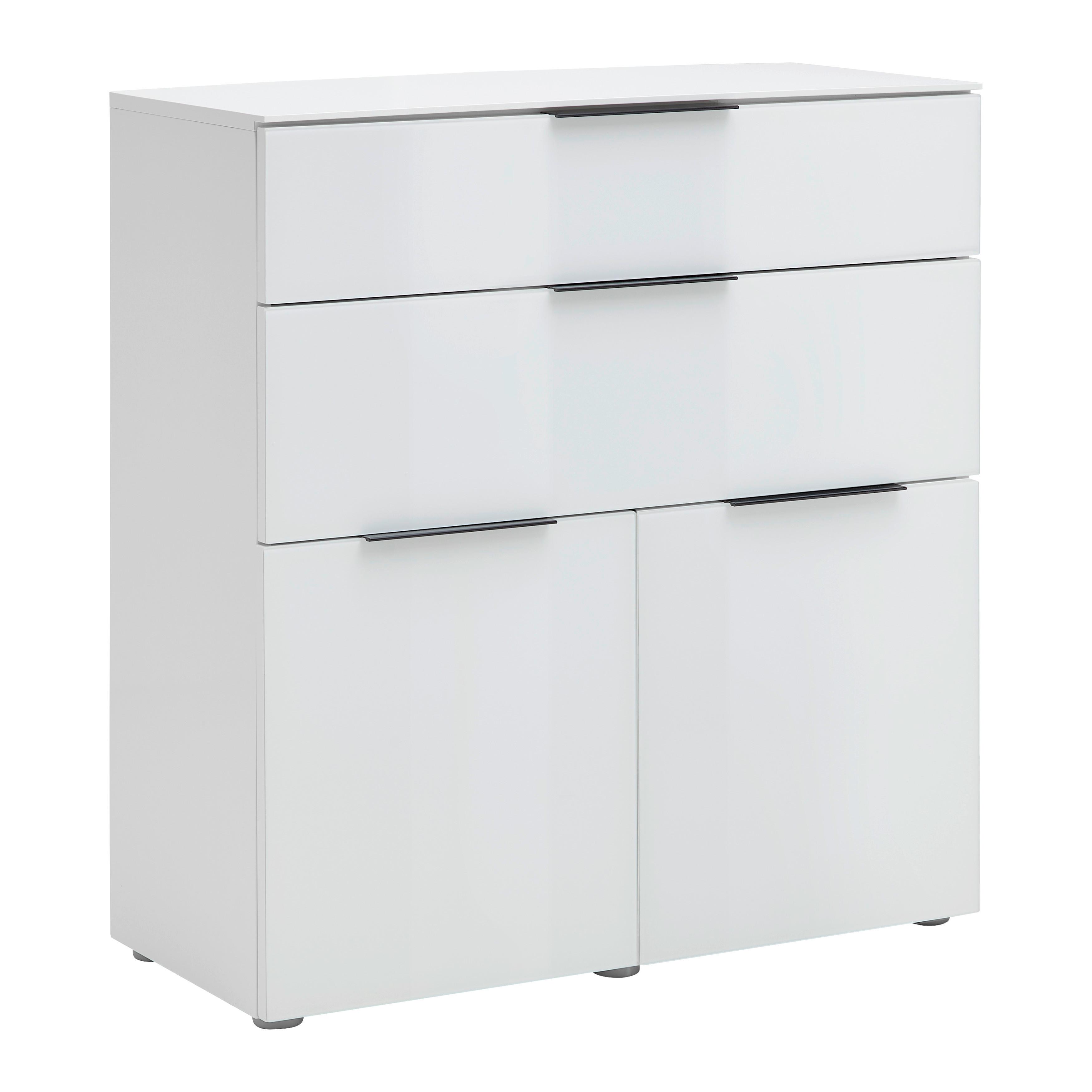 Kommode Velaris Weiss - Weiss/Schwarz, Modern, Metall (90/98/40,5cm) - Mömax
