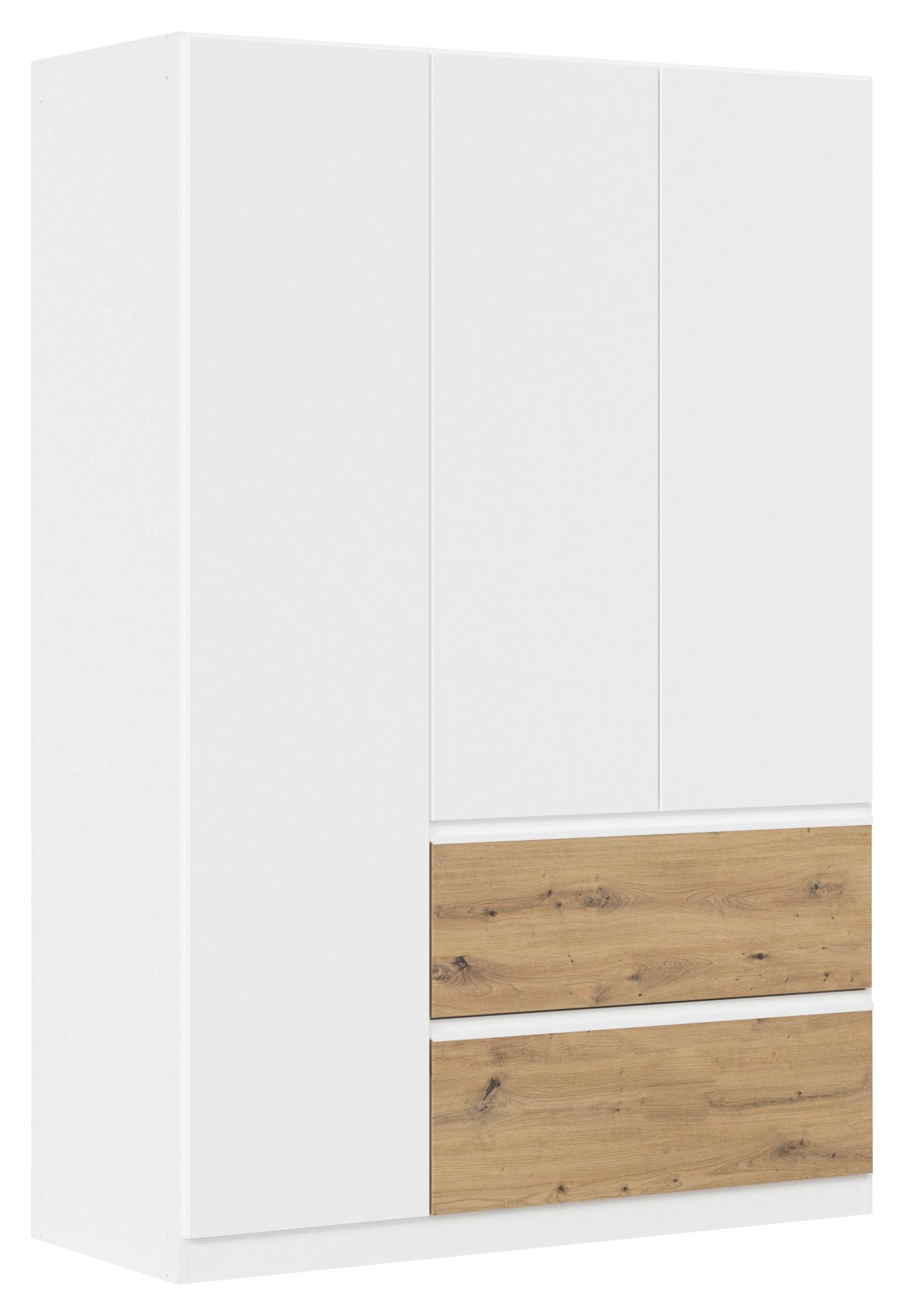 Omara S Klasičnimi Vrati Costa, Bela, Barva Hrasta - bela/hrast artisan, Moderno, leseni material (136/197/54cm) - Rauch Möbel