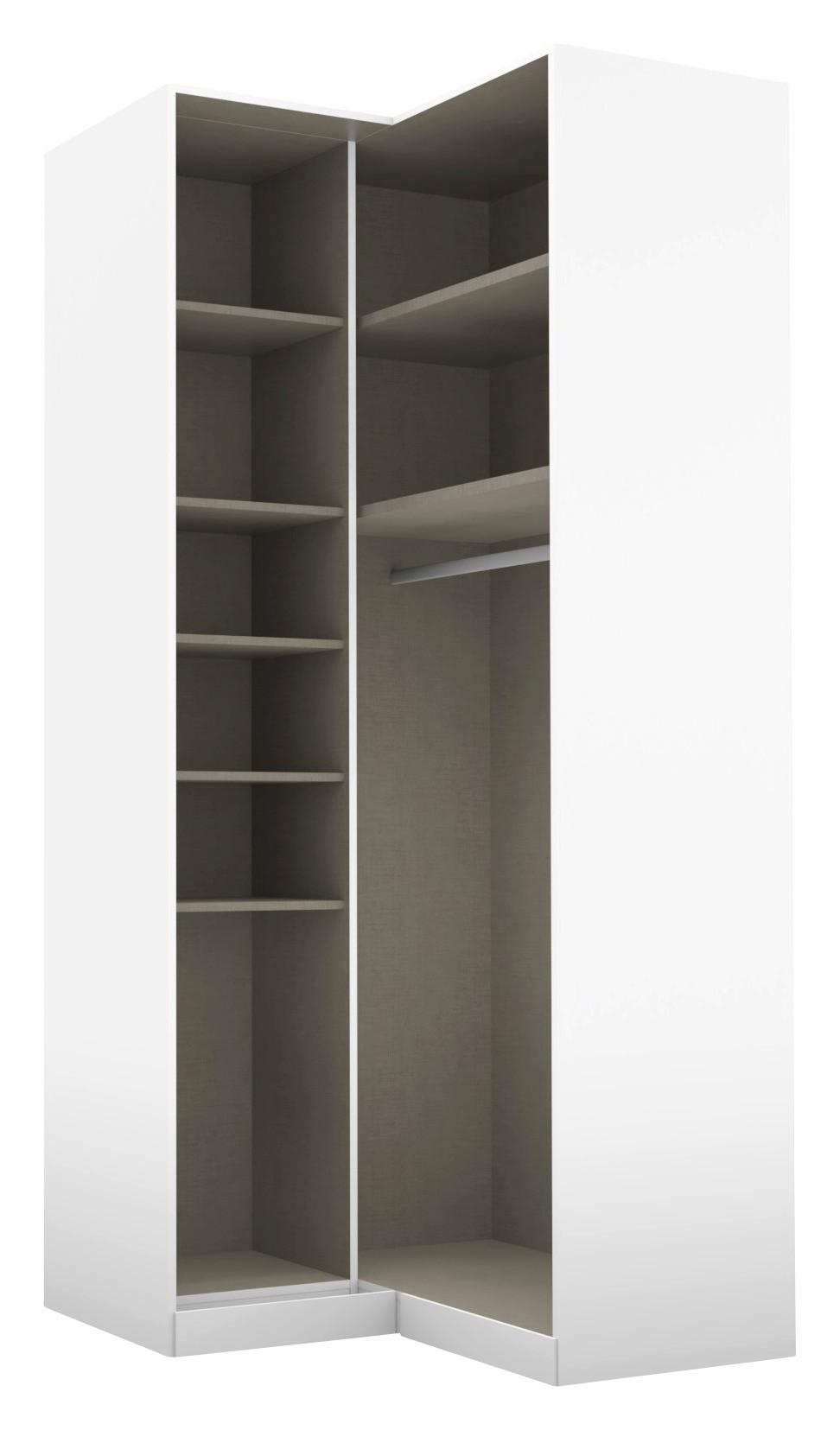 Kutni Ormar Za Odjeću Alabama - siva/srebrne boje, Moderno, staklo/drvni materijal (100/229/102cm) - Modern Living