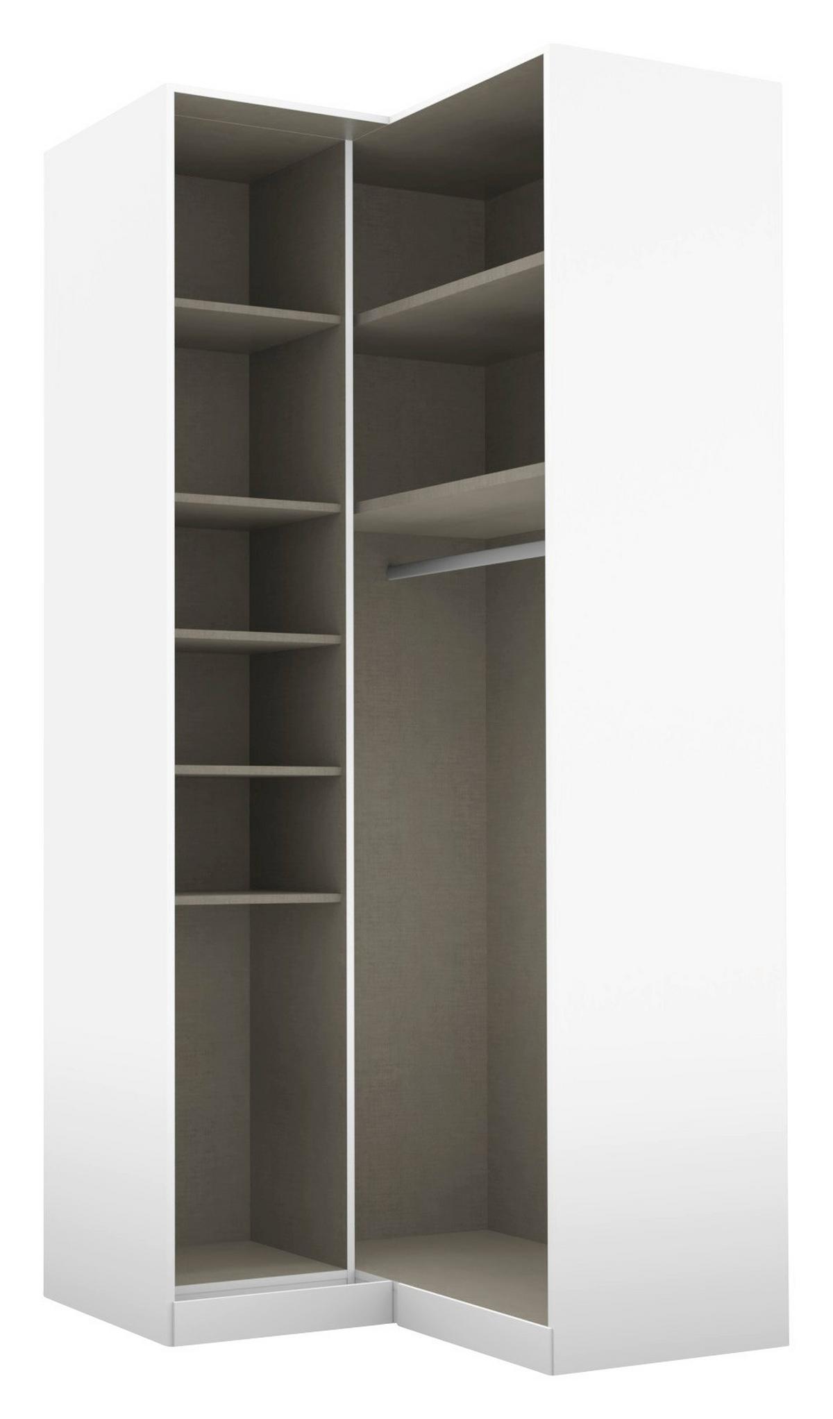 Kutni Ormar Za Odjeću Alabama - siva/srebrne boje, Moderno, staklo/drvni materijal (100/229/102cm) - Modern Living