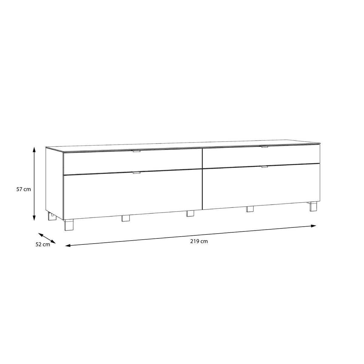 Tv-element Poole, Bela - barve nerjavečega jekla/barve šampanjca, Design, kovina/umetna masa (219,9/57/52,5cm) - Hom`in