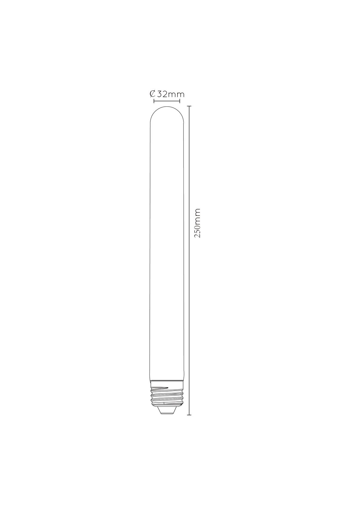 ŻARÓWKA LED 49035/25/62 T32 - kolor bursztynowy, Basics, szkło (3.2/25cm) - Lucide