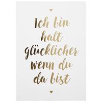 POSTKARTE GOLD - Goldfarben/Weiß, MODERN, Papier (10,5/14,8cm)