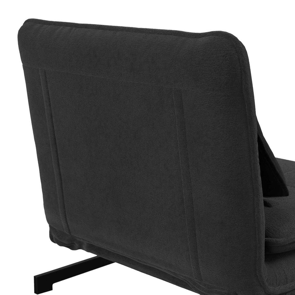 Schlafsessel Luna Bouclé Dunkelgrau - Dunkelgrau/Schwarz, MODERN, Textil/Metall (92/40/66cm) - Bessagi Home