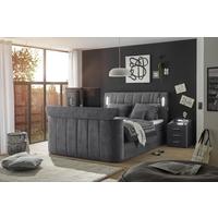 Boxspringbett Dallas m. LED ca. 180x200 cm Anthrazit - Anthrazit, MODERN, Holzwerkstoff/Kunststoff (180/200cm) - MID.YOU