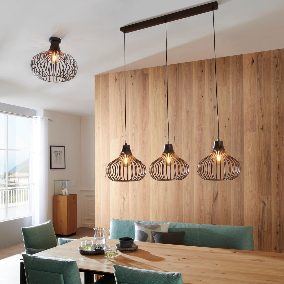 LAMPA WISZĄCA 333703116X MATEO - kolor rdzawy, Basics, metal (105/30/150cm) - Globo