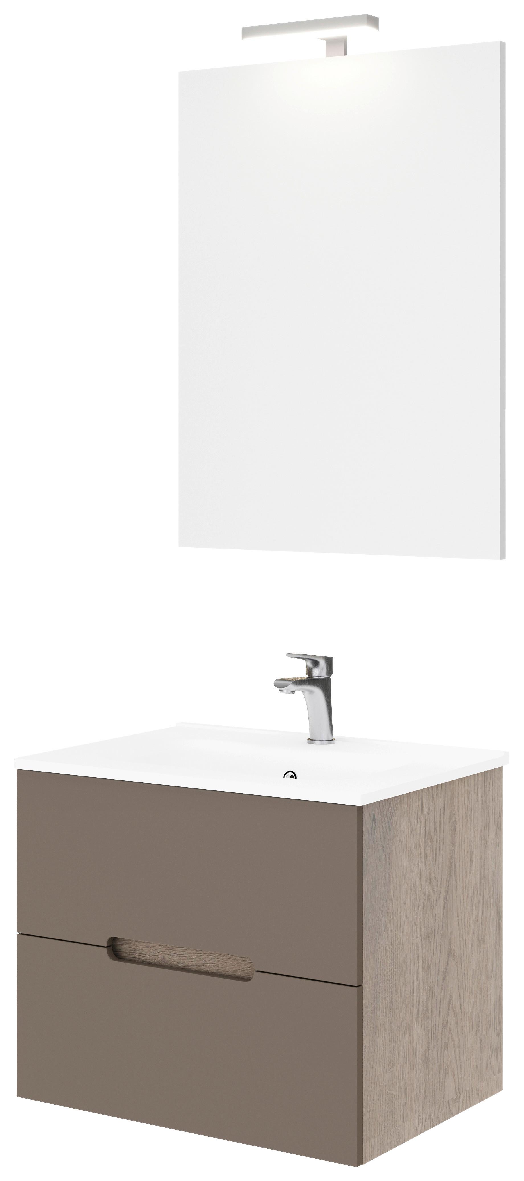 Fürdőszoba Szett Iris - szürkésbarna/taupe, Modern, kerámia (60/47/53cm)