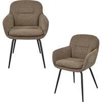 ARMLEHNSTUHL-SET Runa Sandfarben B: 57cm - Sandfarben/Schwarz, MODERN, Textil/Metall (57/82/59cm) - Livetastic