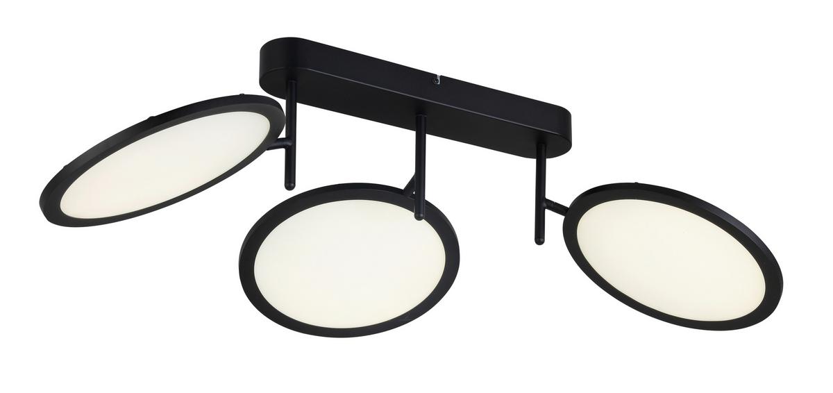 Led Mennyezeti Lámpa Carsten - fekete, Modern, műanyag/fém (77,8/45,5/25,1cm) - Visiona