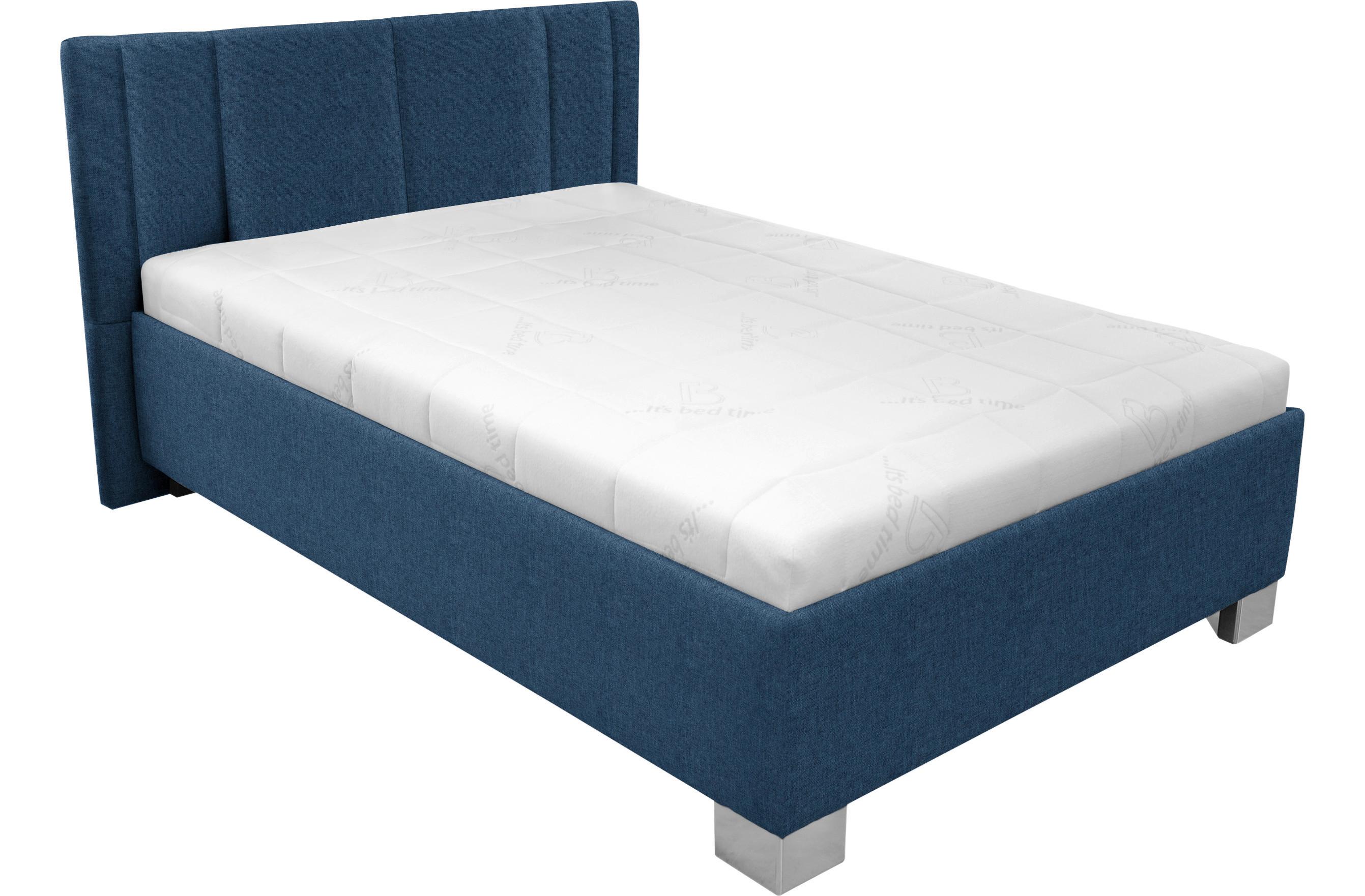 Tapecirani Krevet Stilo - bijela/tamno plava, drvo/tekstil (120/200cm)