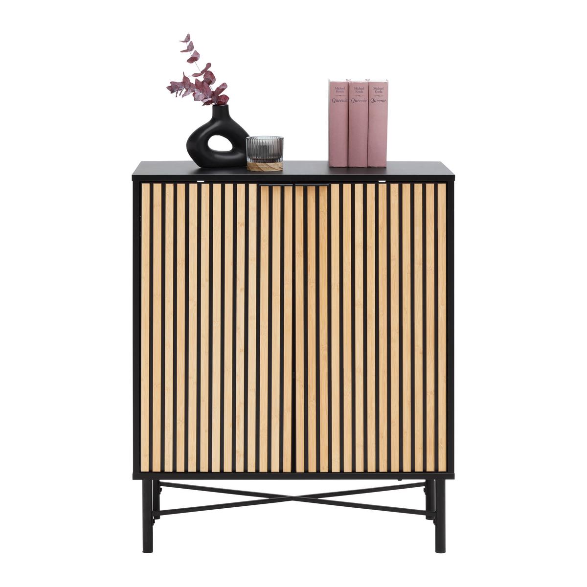 Komód Madrid - natúr színű/fekete, Modern, faalapú anyag/fém (76/90/35cm) - Mömax