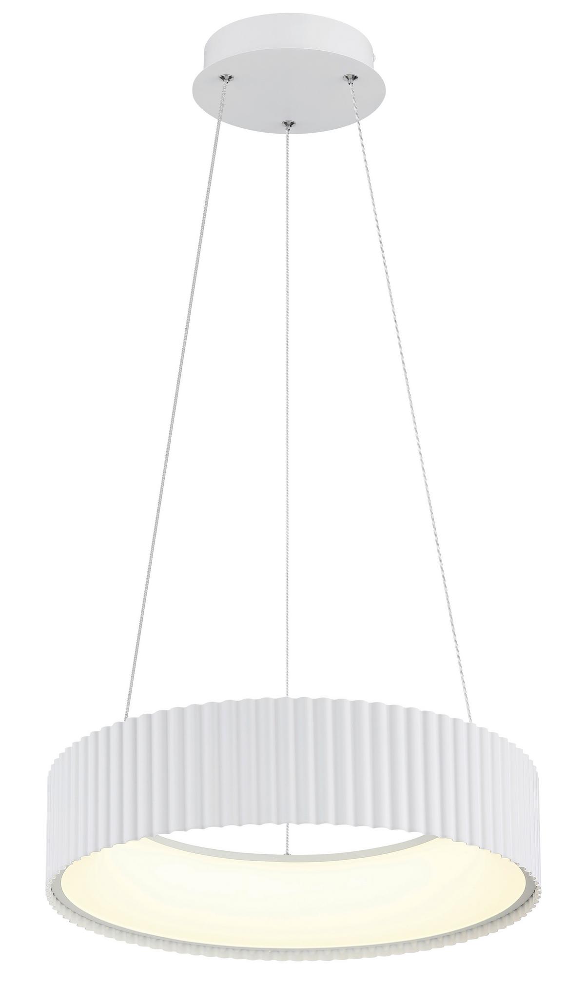 Led Luster Kemp - providno/bela, Osnovno, metal/plastika (46cm) - Globo