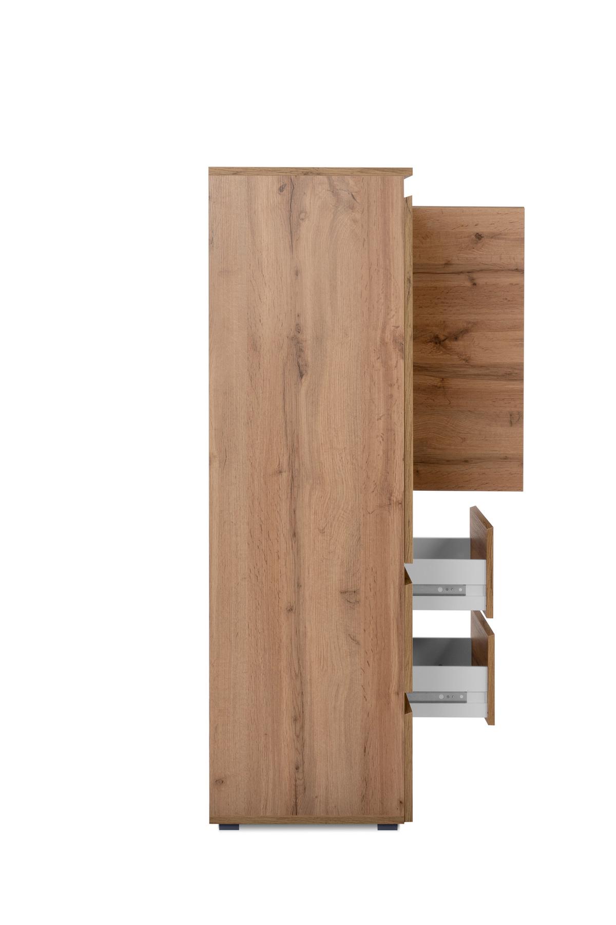 Visoka Komoda Image 53a, Barva Hrasta - medeni hrast, Design, umetna masa/leseni material (116/131/40cm) - MID.YOU