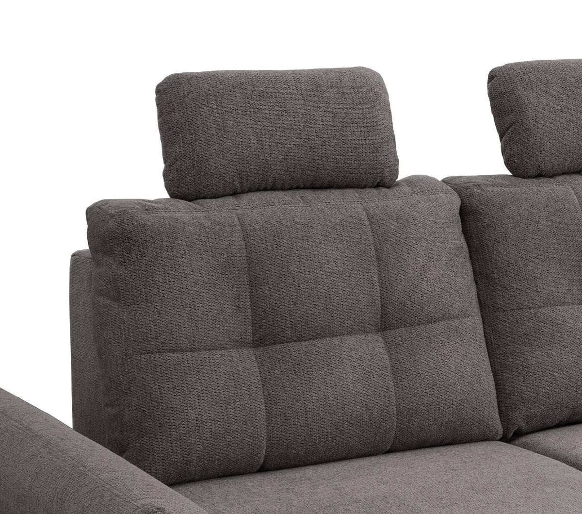 Wohnlandschaft Brizzini Graubraun Chenille - Graubraun/Hellgrau, MODERN, Holz/Textil (250-280/176cm) - Livetastic