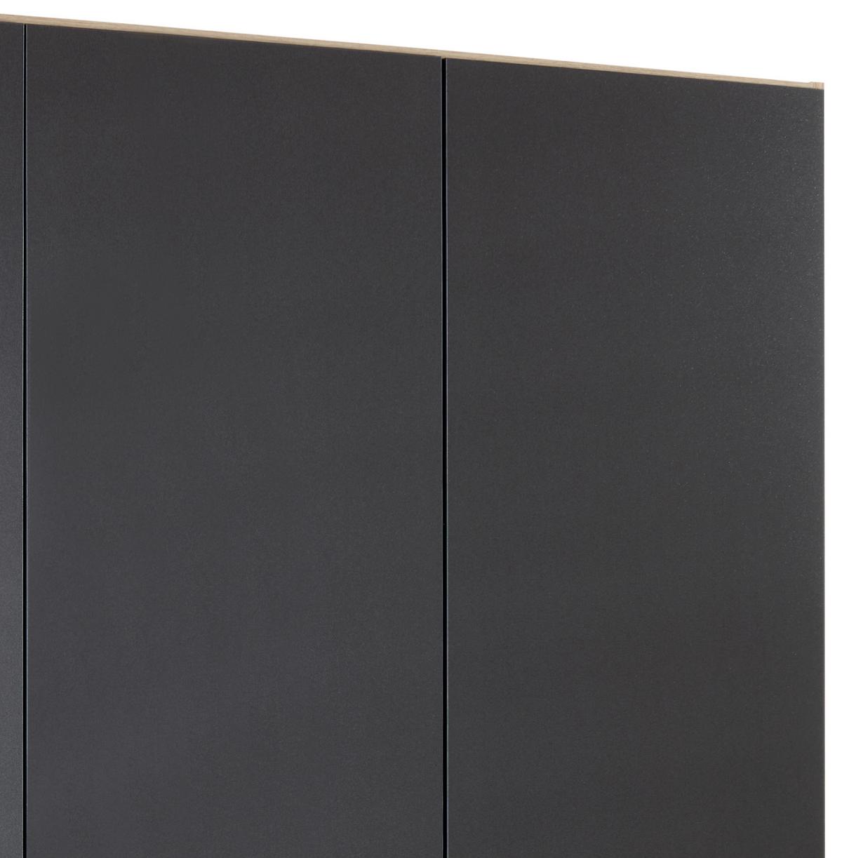 Omara Za Oblačila Celle Extra, Temno Siva, Barva Hrasta - srebrne barve/temno siva, Design, umetna masa/leseni material (136/197/54cm) - Mömax