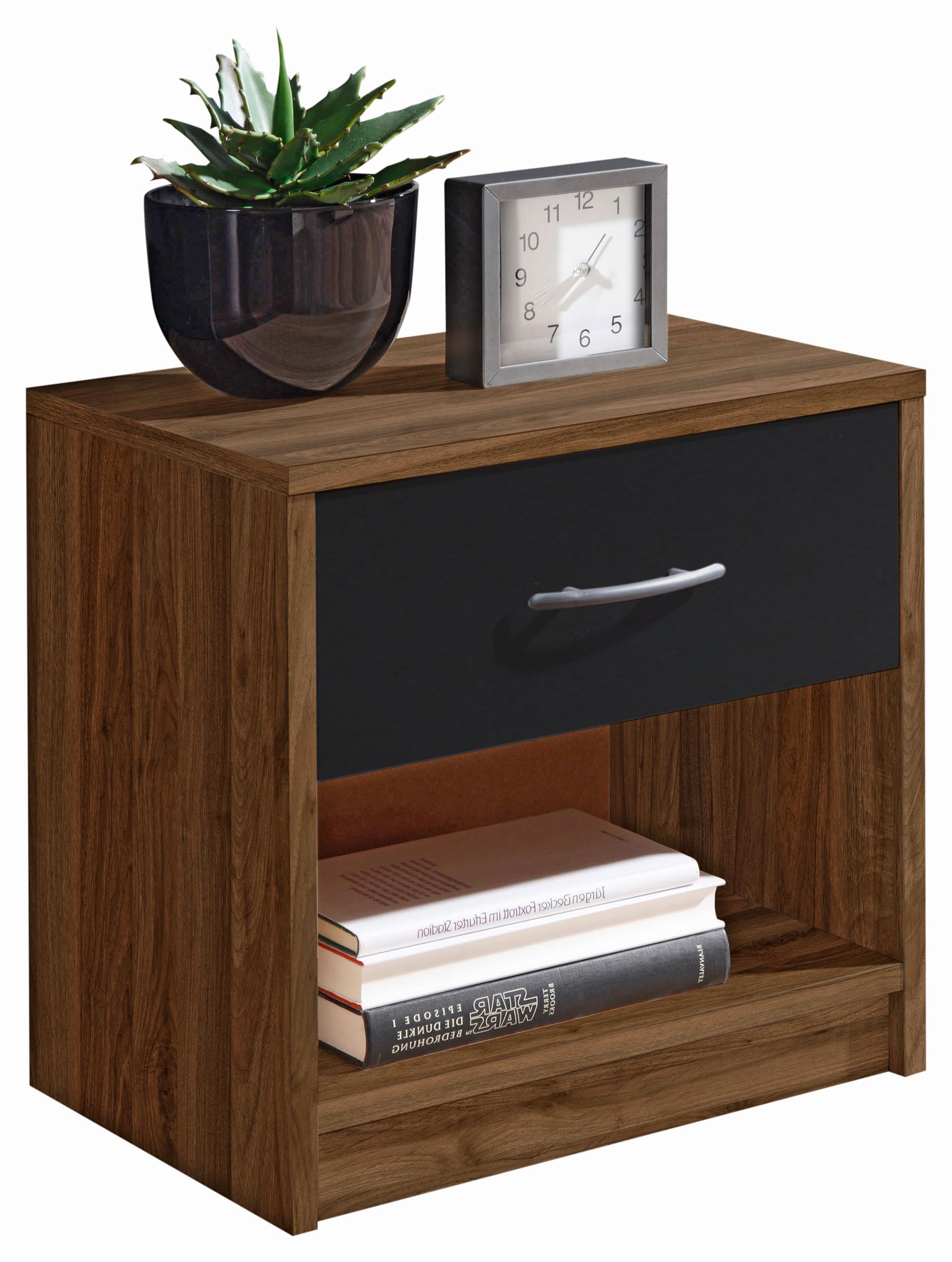 Noćni Ormarić Base - srebrne boje/boje oraha, Basics (39/41/28cm) - Based