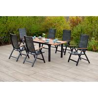 Gartenset Astros Graphitfarben/Naturfarben - Graphitfarben/Naturfarben, MODERN, Holz/Metall - Gardenson