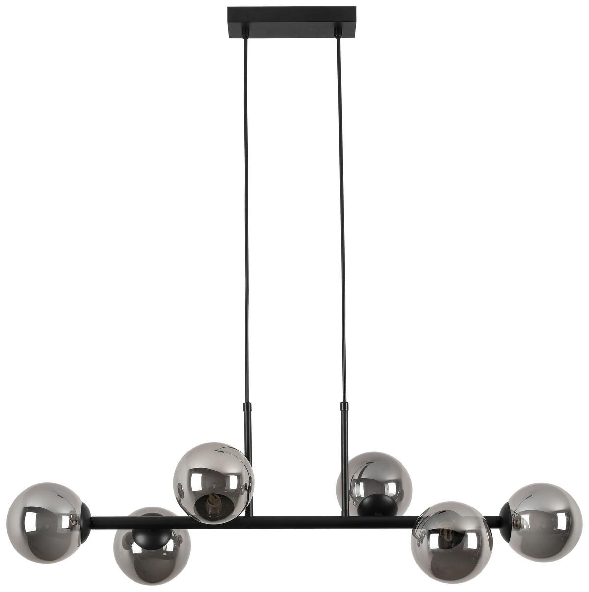 Lampă suspendată LISIB - culoare crom/negru, Modern, sticlă/metal (85/28/120cm) - Mömax