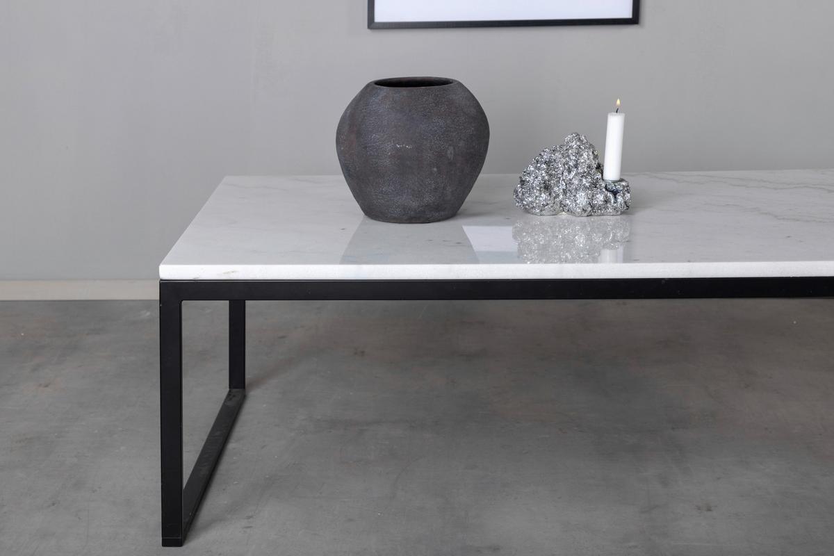 COUCHTISCH ESTELLE - Schwarz/Weiß, Design, Stein/Metall (120/60/36cm) - Livetastic
