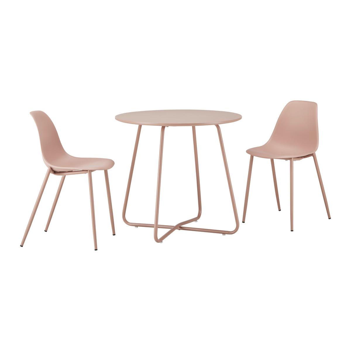 Kindersitzgruppe Casey Rosa Kunststoff/Metall - Rosa, MODERN, Kunststoff/Metall (60/56/60cm) - Bessagi Kids
