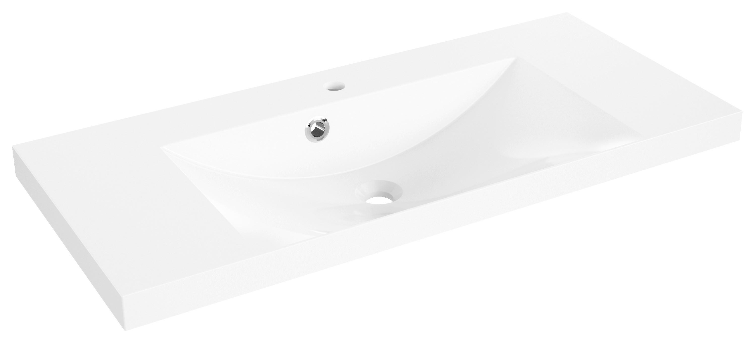 Mosdókagyló Filo Weiss - fehér, Modern, kő (99/5/45cm)