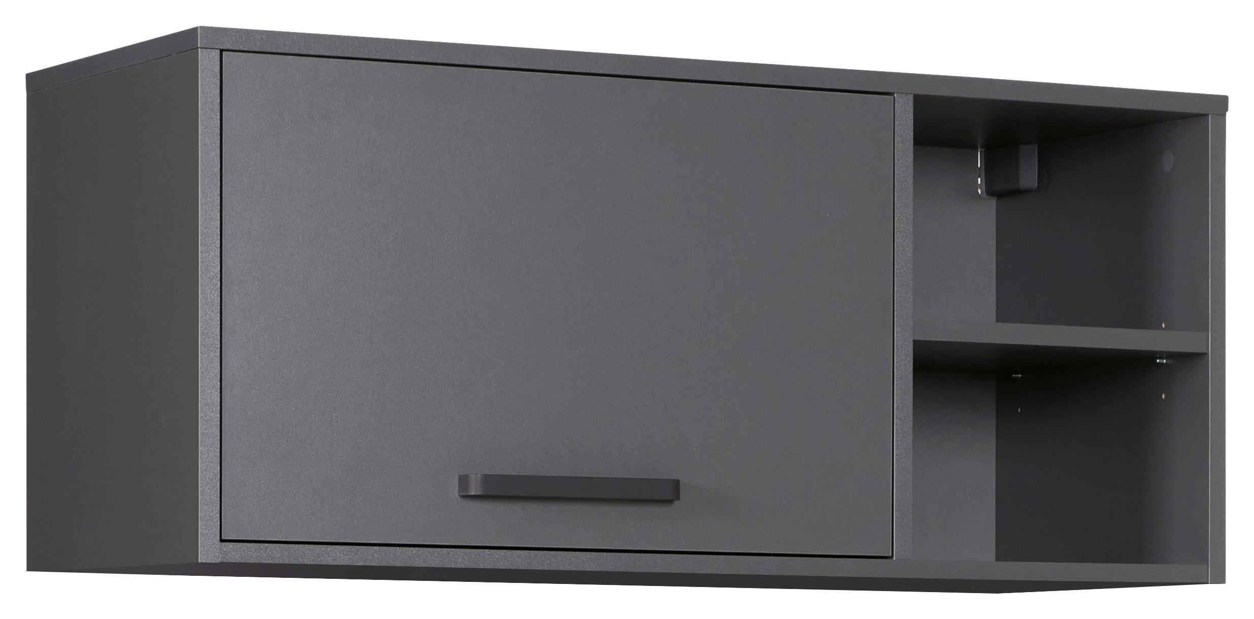 Küchenoberschrank Aalborg Anthrazit - Anthrazit/Schwarz, MODERN, Holzwerkstoff/Metall (99/44/40cm) - home24