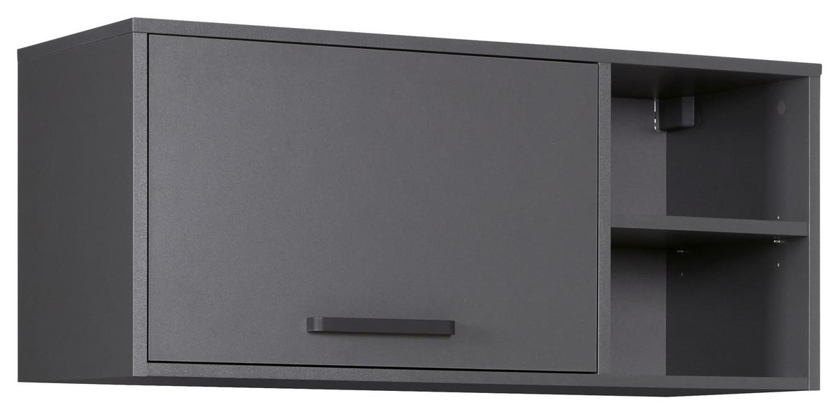 Küchenoberschrank Aalborg Anthrazit - Anthrazit/Schwarz, MODERN, Holzwerkstoff/Metall (99/44/40cm) - home24