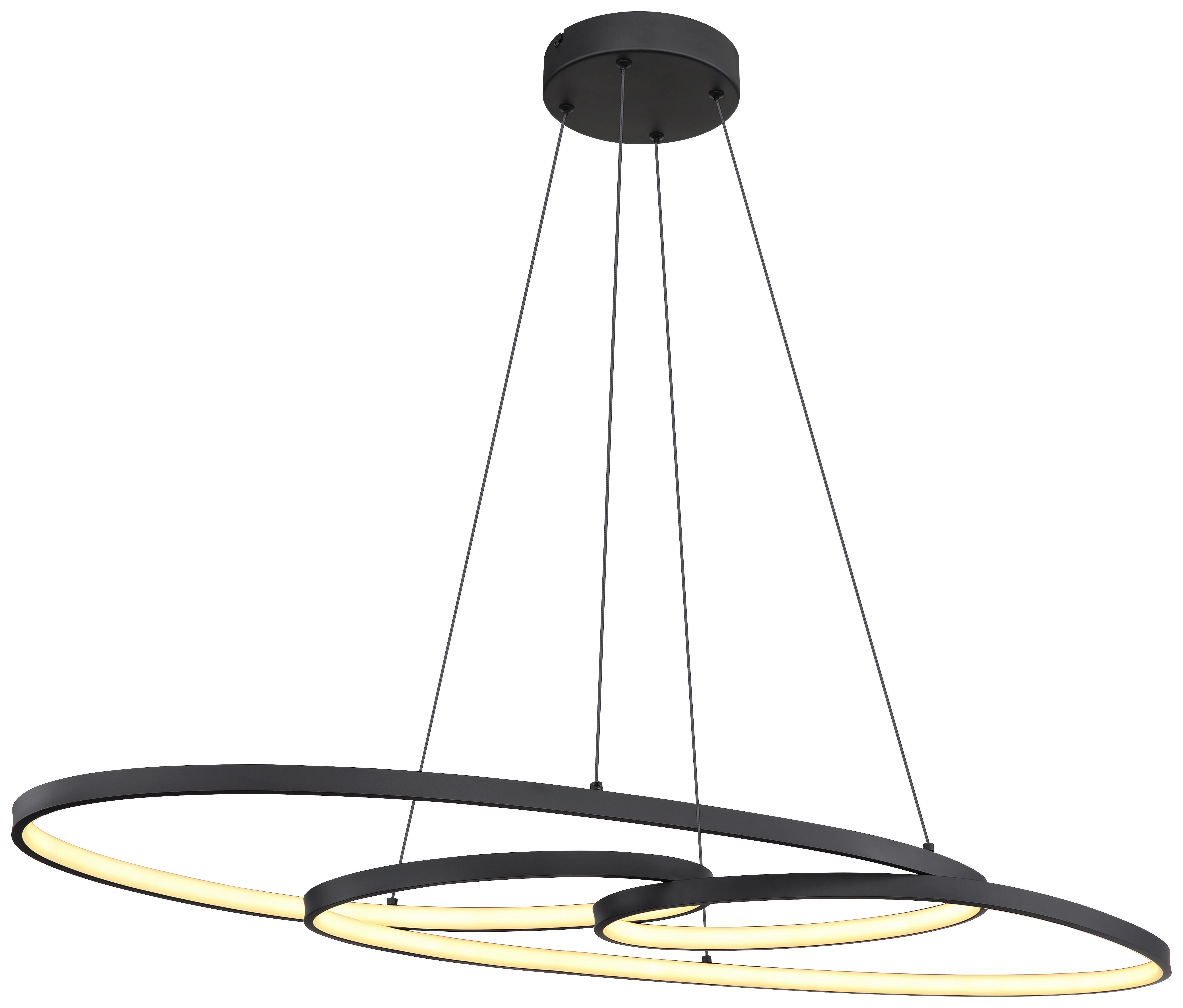 LED-HÄNGLAMPA ITI - opal/svart, Modern, metall/plast (20/36/100cm) - Mömax