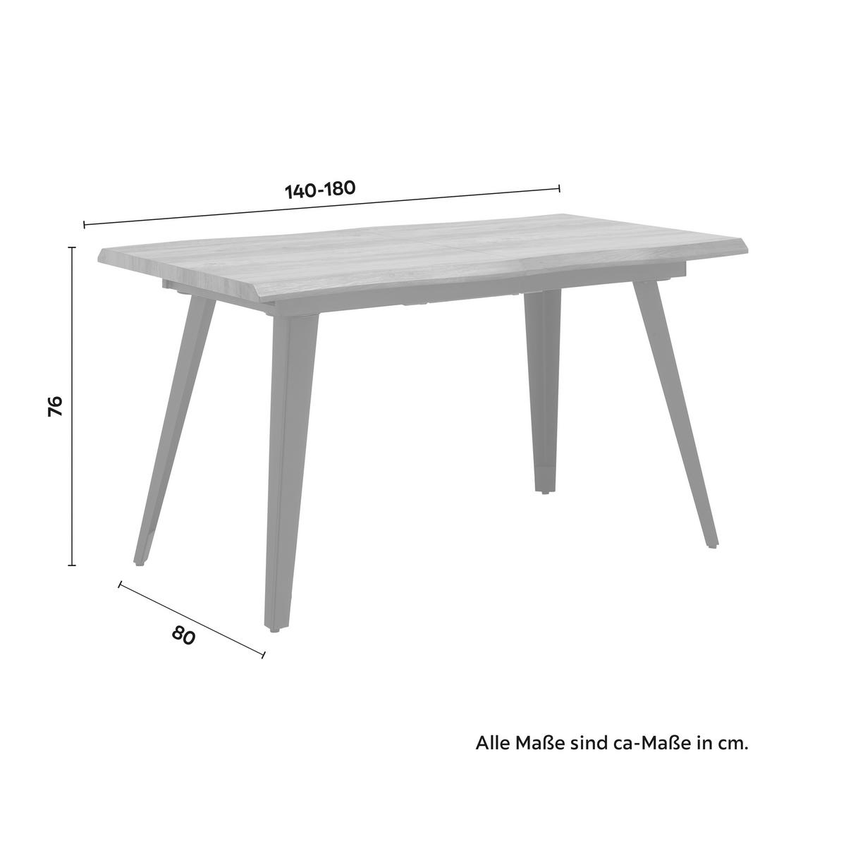 Étkezőasztal Jan - fekete/diószínű, Modern, faalapú anyag/fém (140-180/80/76cm) - Bessagi Home