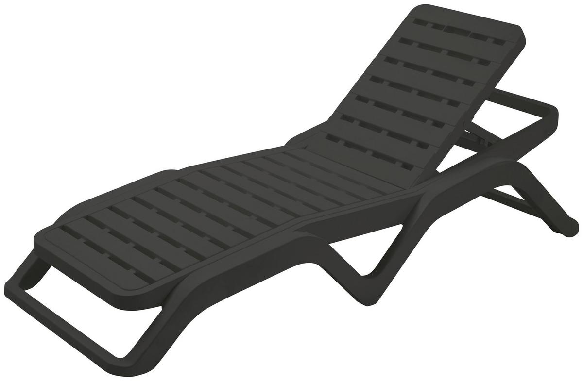 Napozóágy Scirocco - antracit, Basics, műanyag (187,7/71,4/44,5cm)
