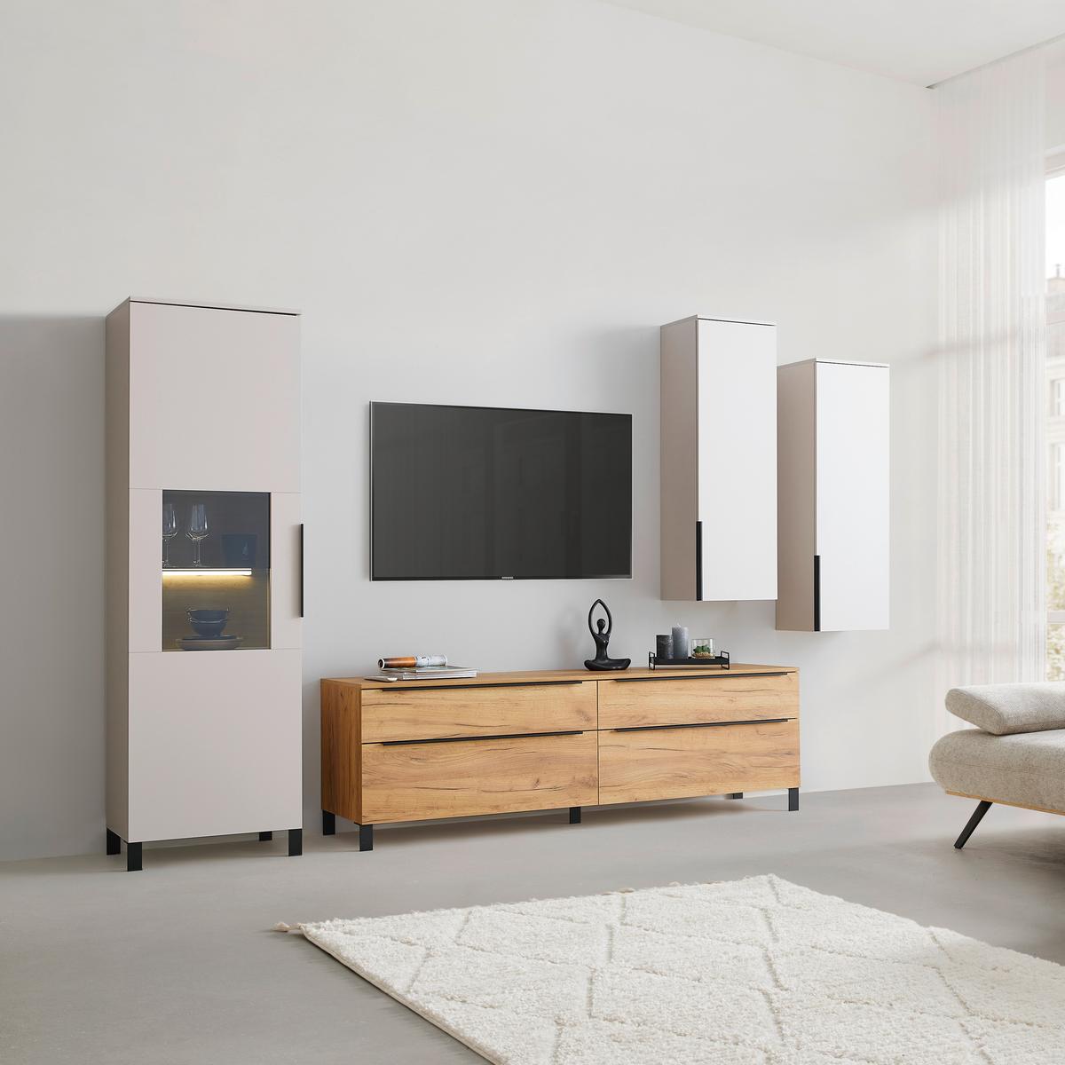 Hängeelement GW-Fresno in Kaschmir - Kaschmir/Schwarz, Modern, Holzwerkstoff/Metall (40/119/30cm) - Premium Living