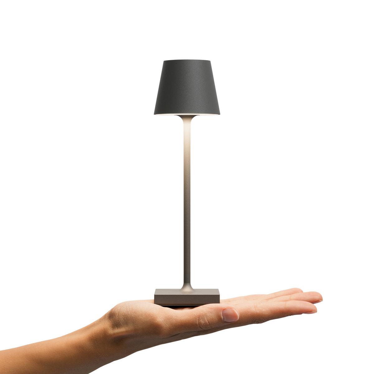 LAMPA STOŁOWA Z AKUMULATOREM 4543201 NUINDIE POCKET - antracytowy, Basics, metal (5,6/5,6/21cm) - Sigor