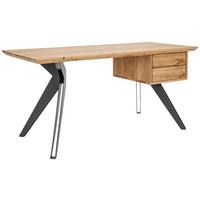 BIURKO ALINA -EXKLUSIV- - dąb dziki/czarny, Natur, metal/drewno (160/70/75cm) - Linea Natura