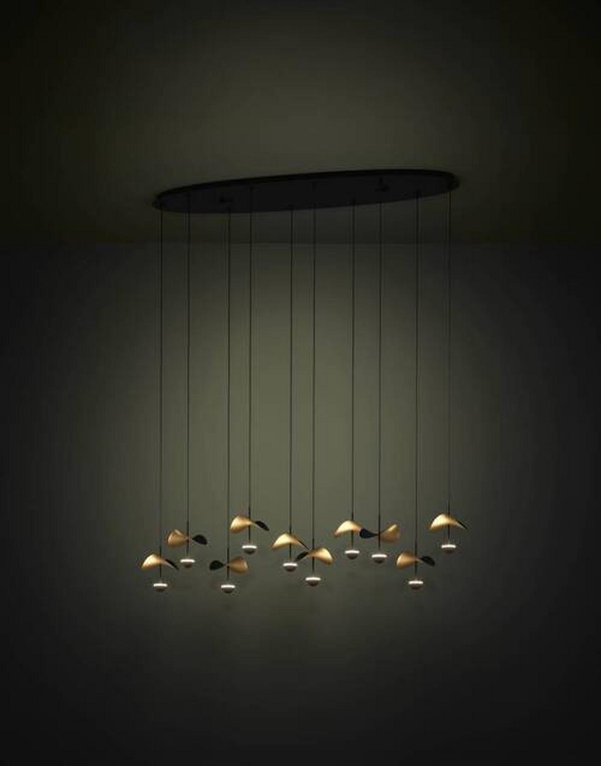 LED-Pendelleuchte Dracera Schwarz/Gold max. 10x2,3 Watt - Goldfarben/Schwarz, Design, Metall (112/33/150cm) - Eglo