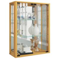 Viseča Vitrina Udina, Barva Bukve, Z Ogledalom - črna/barve bukve, Moderno, umetna masa/steklo (60/80/25cm) - MID.YOU