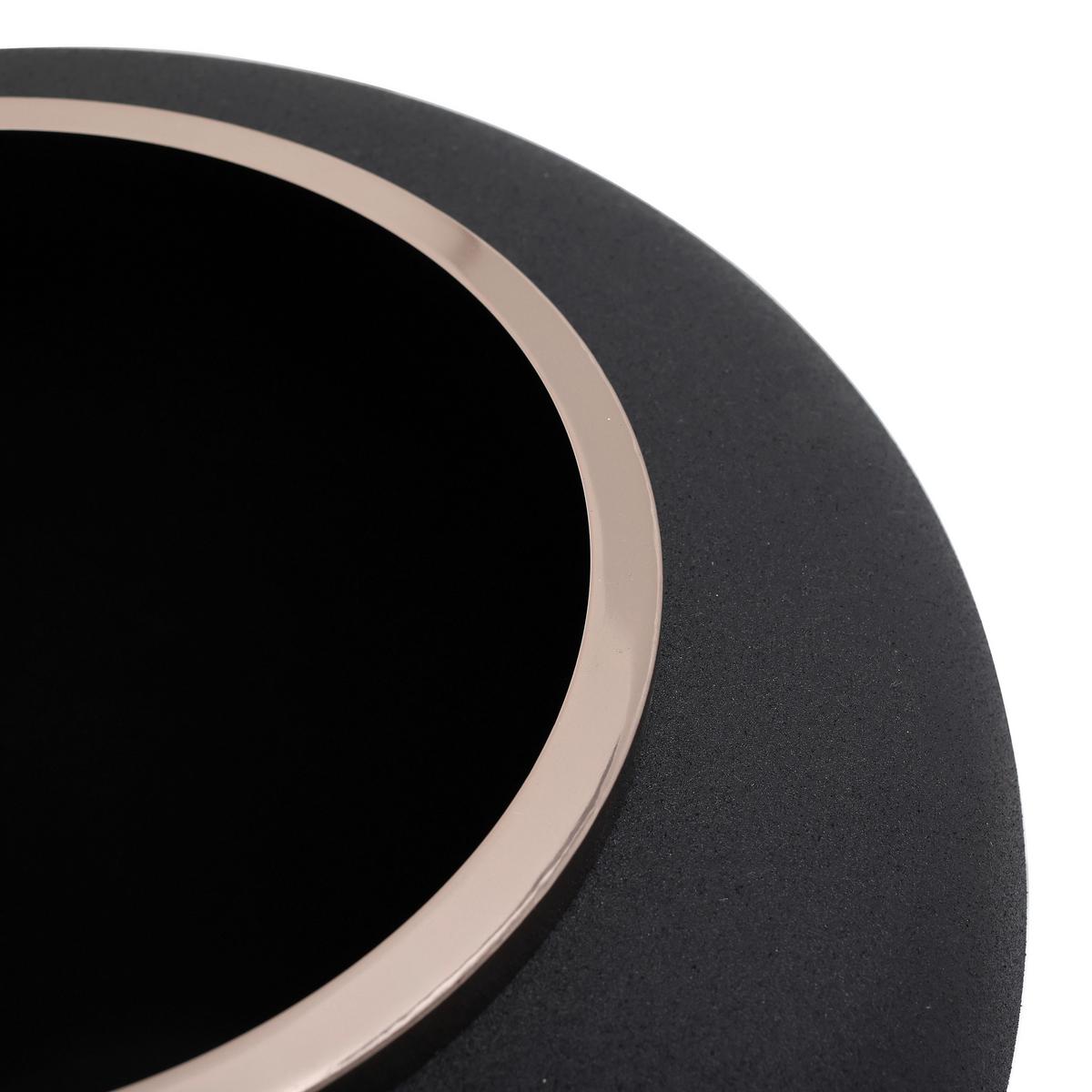 VASE ART DECO 2025 - Roségold/Schwarz, Trend, Metall (33,5/35cm) - Kayoom