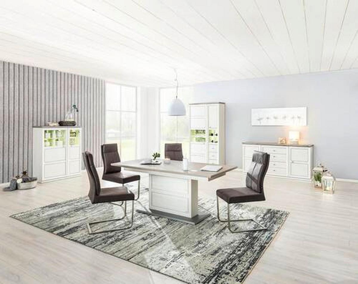 STÓŁ DO JADALNI CAMRON   -HOM IN- - biały/szary, Lifestyle, materiał drewnopochodny (160-200/90/76,2cm) - Hom`in