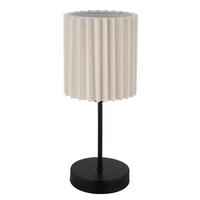 TISCHLEUCHTE 15757T PAGE - Schwarz/Naturfarben, Konventionell, Textil/Metall (26.5/50cm) - Globo