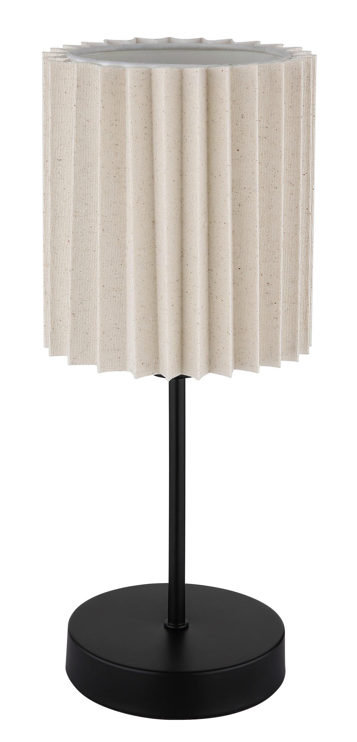 TISCHLEUCHTE 15757T PAGE - Schwarz/Naturfarben, Konventionell, Textil/Metall (26.5/50cm) - Globo