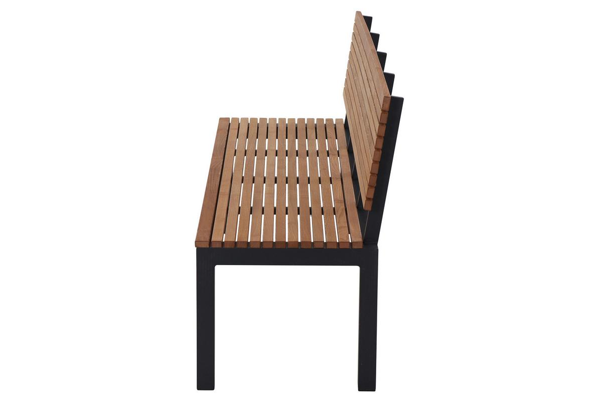 GARTENBANK N86394 - Anthrazit/Robinienfarben, KONVENTIONELL, Holz/Metall (180/84/157,5cm) - Siena Garden